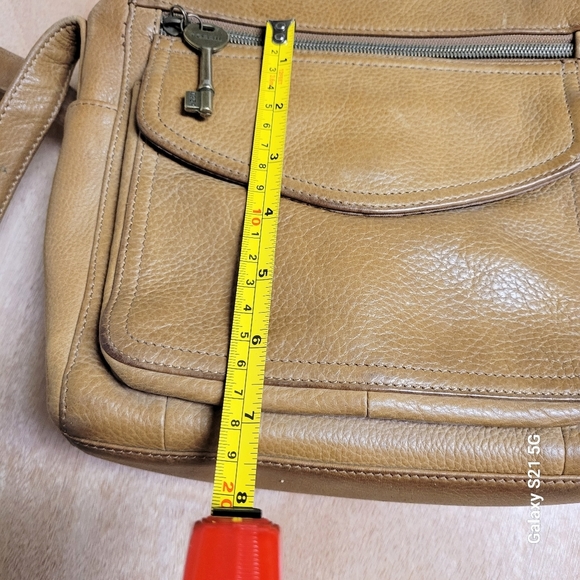 Vintage Fossil “1954” Genuine Brown Leather Crossbody Bag 75082 Y2K - Picture 3 of 12